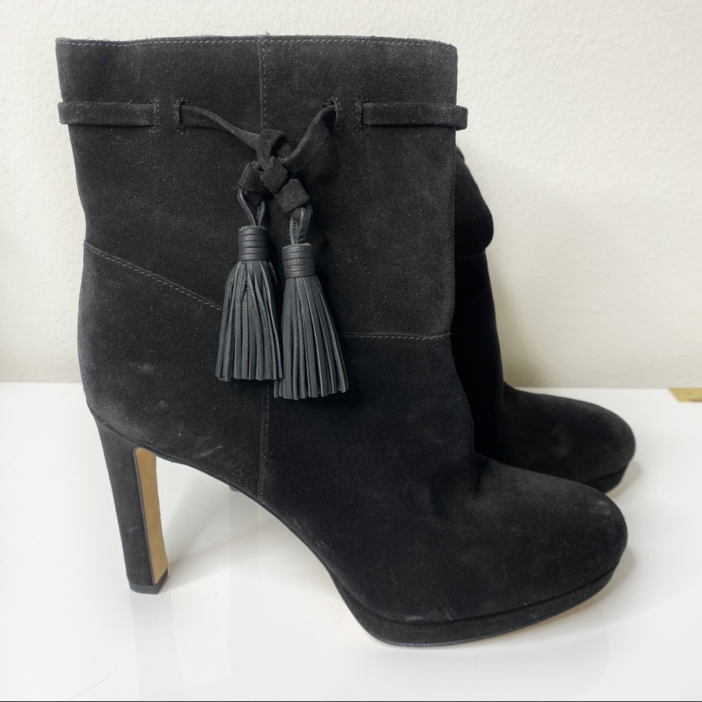 Via Spiga • Suede Bristol Pull On Tassel Bootie - Picture 4 of 7